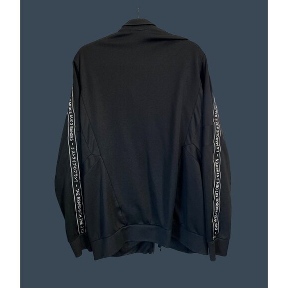Adidas Mens Black Track Jacket With Zipper Closure & Logo Detail Size Large - Picture 2 of 7